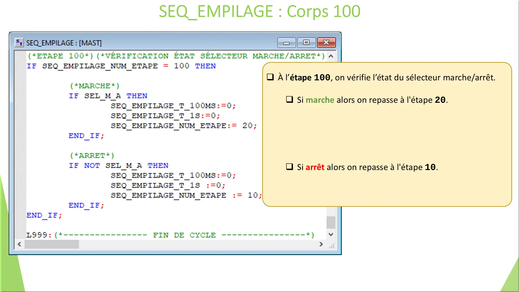 SEQ_EMPILAGE : Corps 100